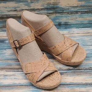 Kork-Ease Beige Wedge Sandals